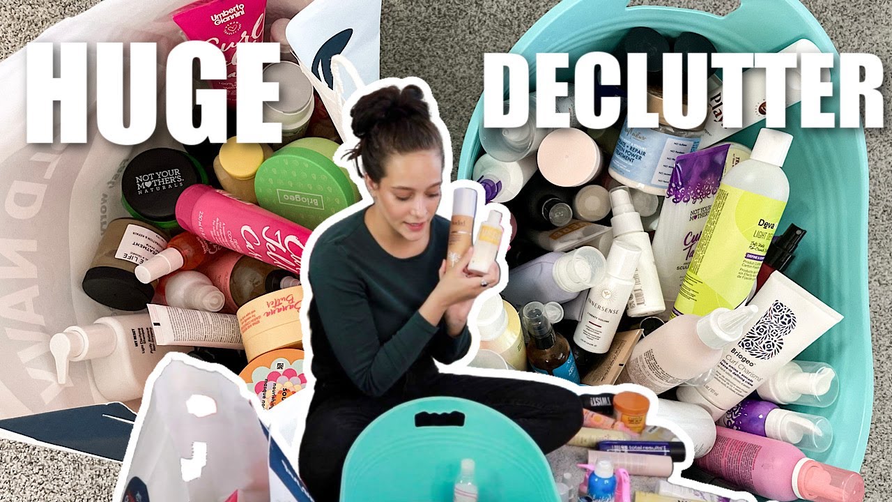 Huge wavy/curly hair DECLUTTER!! & reviews