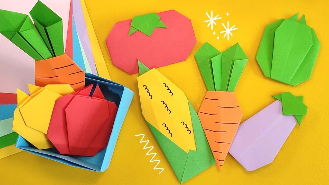 🌽 BAGIAN 1 | Membuat Mainan BUAH dan SAYUR dari ORIGAMI