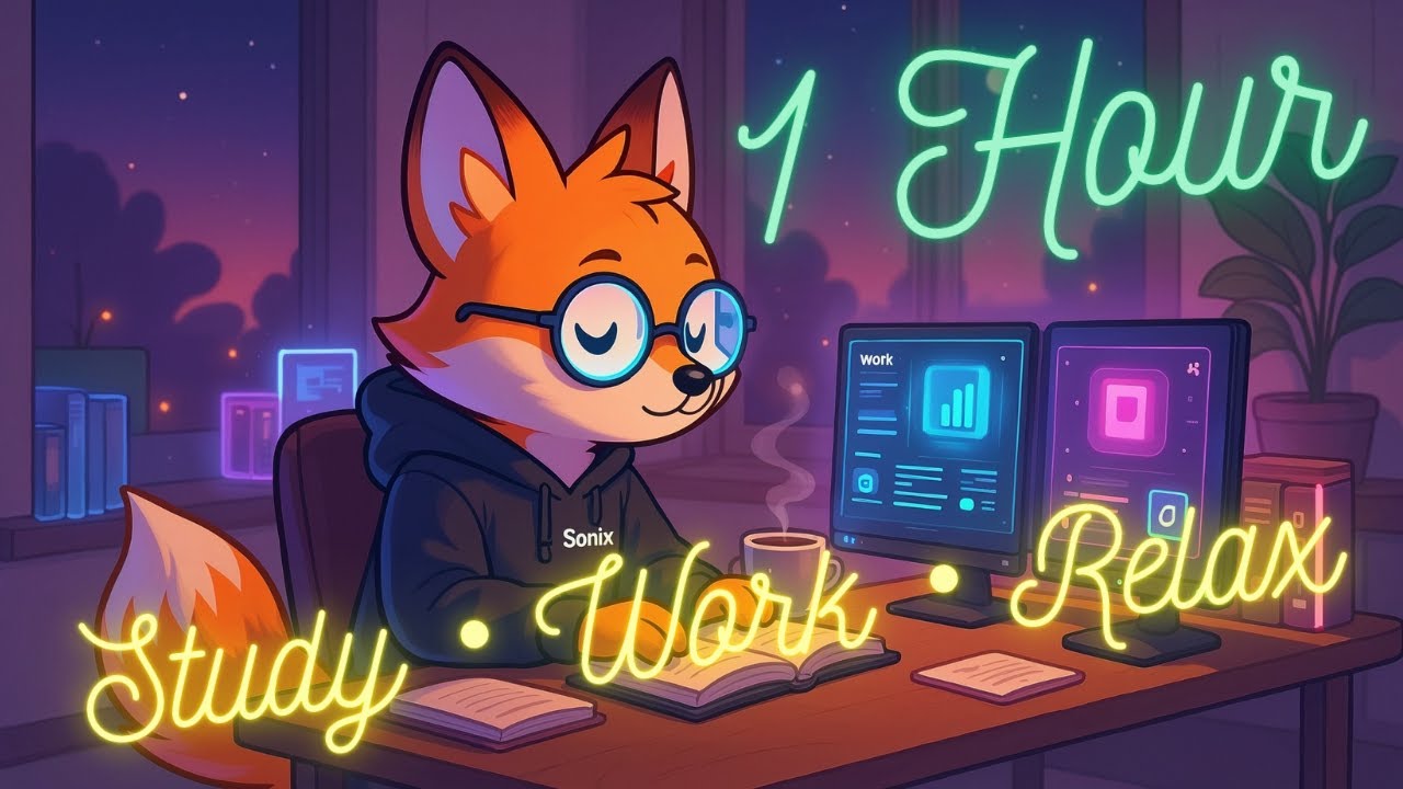 1 Hour of Lofi Electronica Deep Focus Beats for Study Work Relax