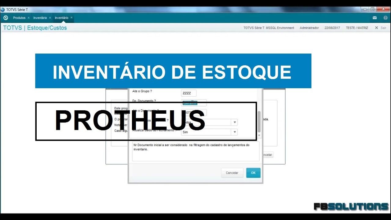 Como fazer inventário de estoque no Protheus