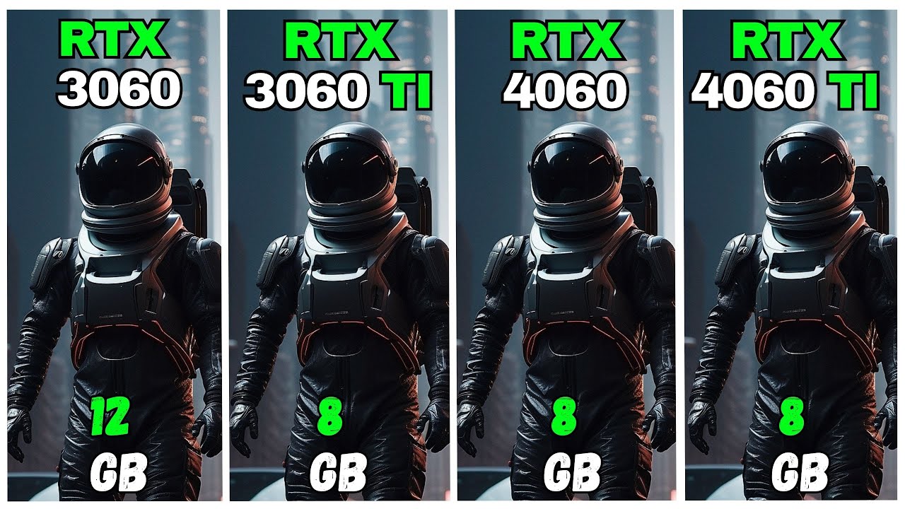 RTX 3060 - Rtx 3060 Ti - Rtx 4060 -Rtx 4060 ti  : Comparing average fps In 13 Popular Games