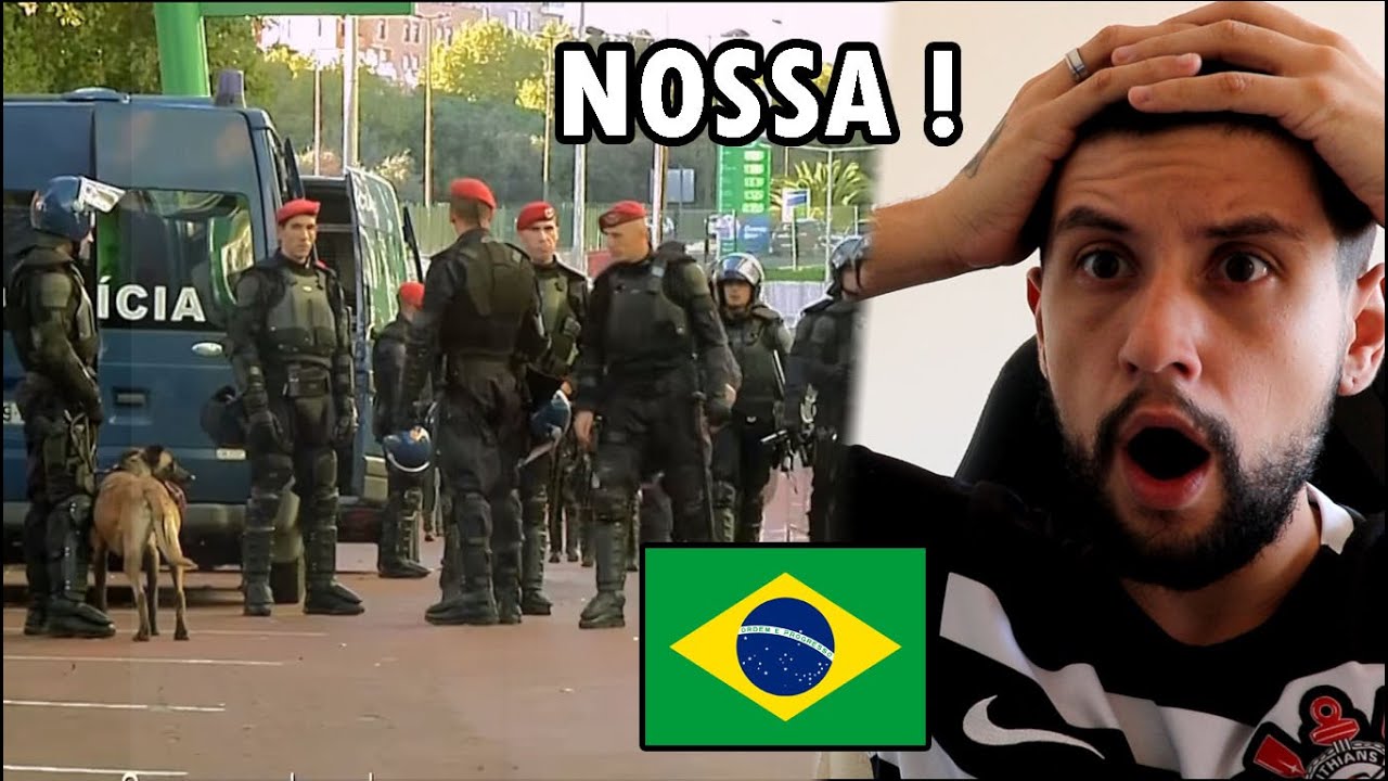 BRASILEIRO REAGINDO A POLICIA DE PORTUGAL