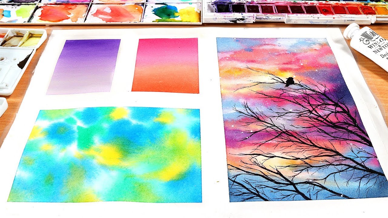 WATERCOLOR TUTORIAL: Wet in Wet Technique for Beginners