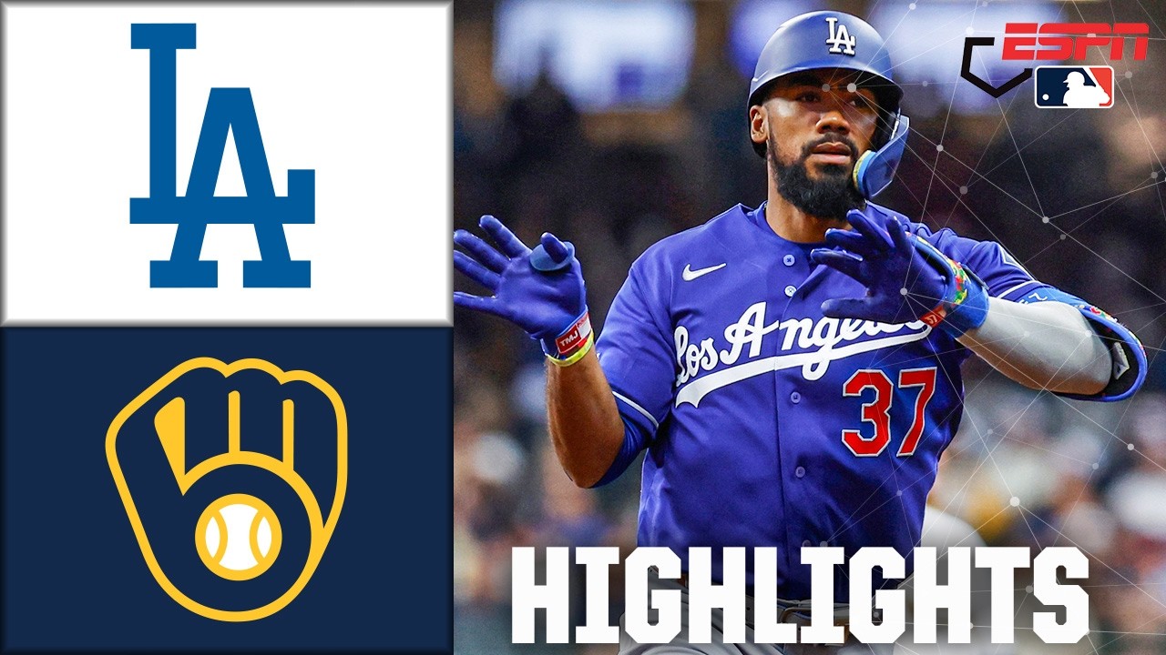 Los Angeles Dodgers против Milwaukee Brewers | Полный обзор игры | ESPN MLB