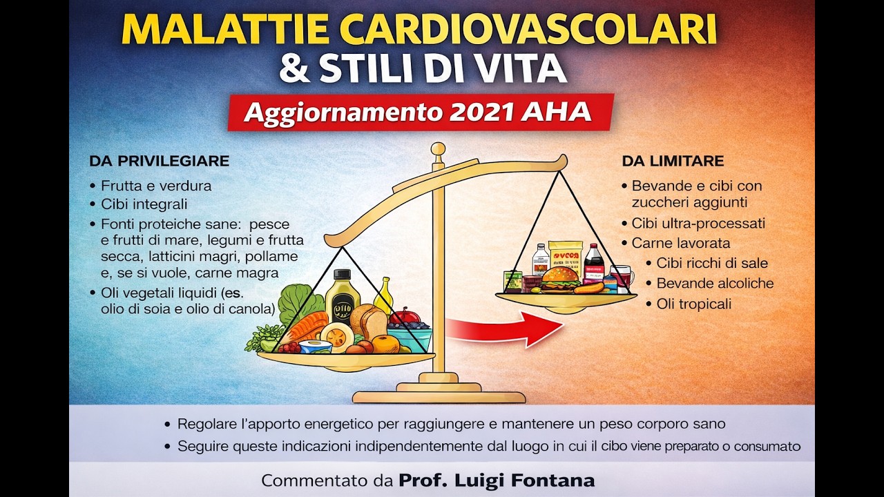 Malattie cardiovascolari e stili di vita aggiornamento 2021 AHA commentato da Prof. Luigi Fontana