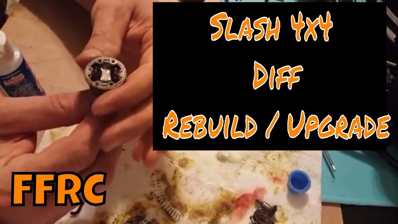 Traxxas Slash 4x4 rear diff rebuild and upgrade.
