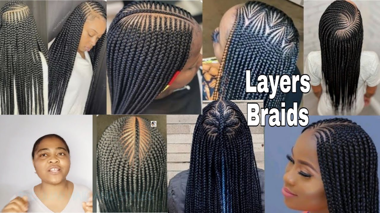Trendy ways to rock Layers braids hairstyles/Cornrows braiding styles| Peculiar And Styles.