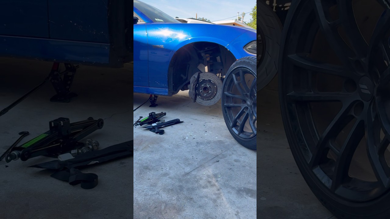 Simple tools to change a flat tire. 