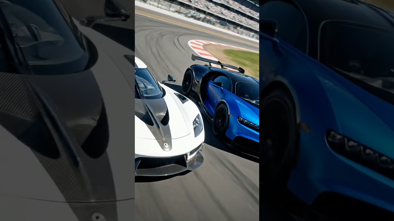 Koenigsegg arena VS buggati chiron at racing track