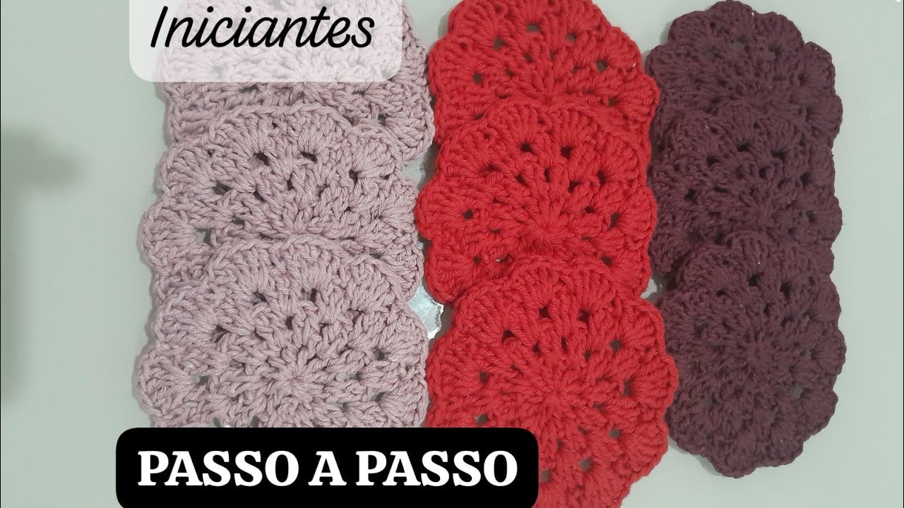 Porta copos de crochê fácil/ passo a passo para iniciantes 