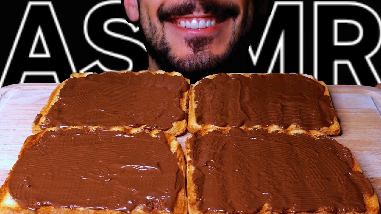 ASMR NUTELLA BREAD (CRUNCHY EATING SOUNDS) NO TALKING MUKBANG