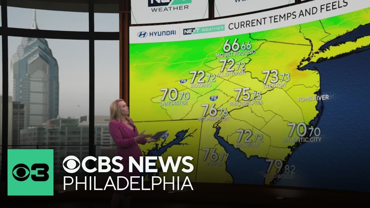 Less humid Sunday in Philadelphia region
