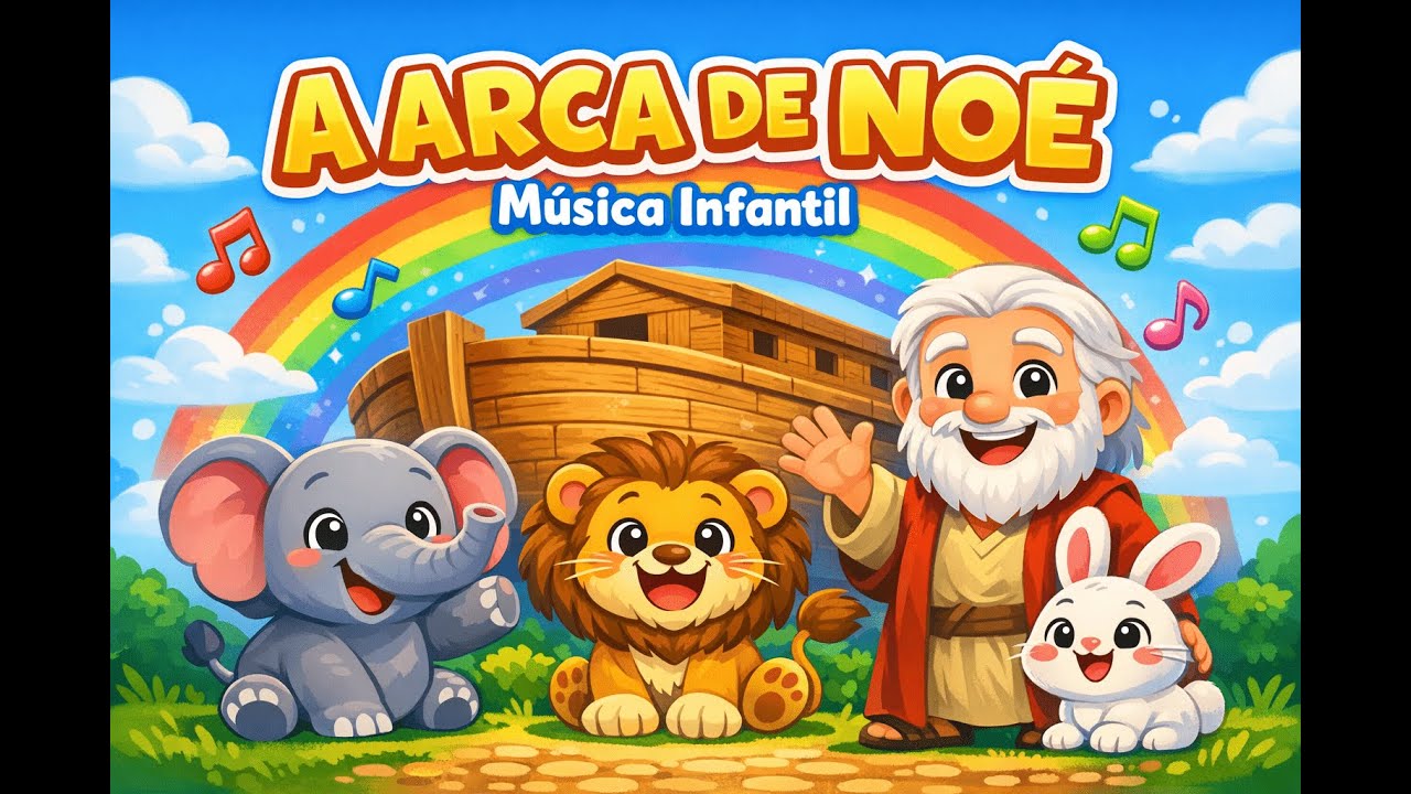 A Arca de Noé | Música Bíblica Infantil com Animais 🦁🌈 | Canção Cristã para Crianças