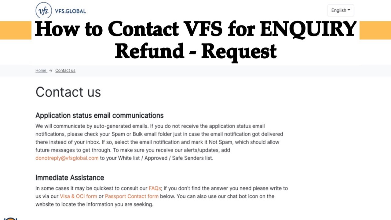 Steps to Raise ENQUIRY with VFS GLOBAL and REFUND-REQUEST Guide