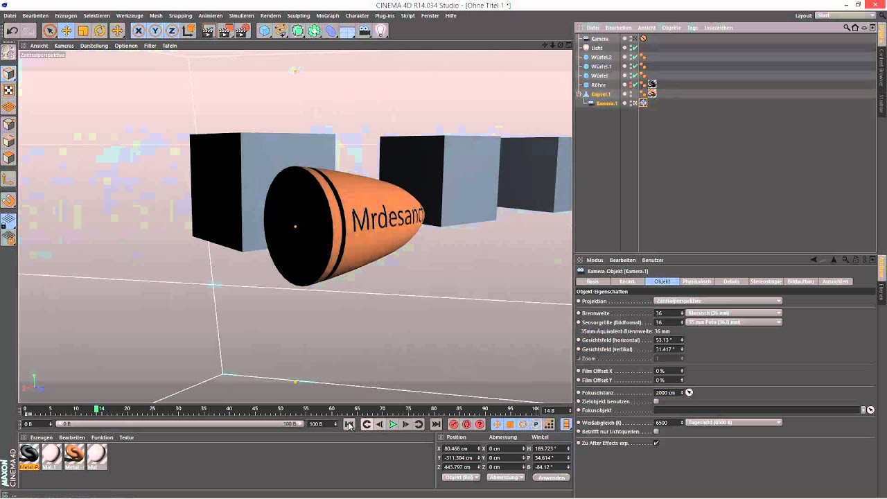 Cinema 4D Tutorial - Pistolenkugel verfolgen