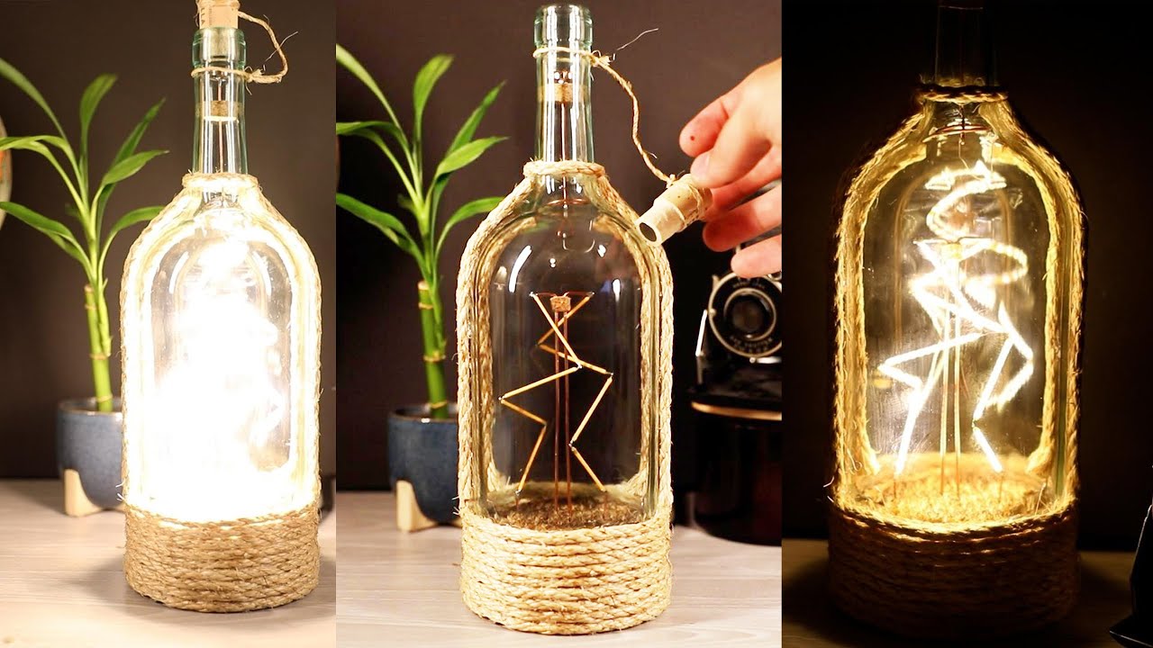 Wine Bottle Filament Lamp with a Magnetic Switch!