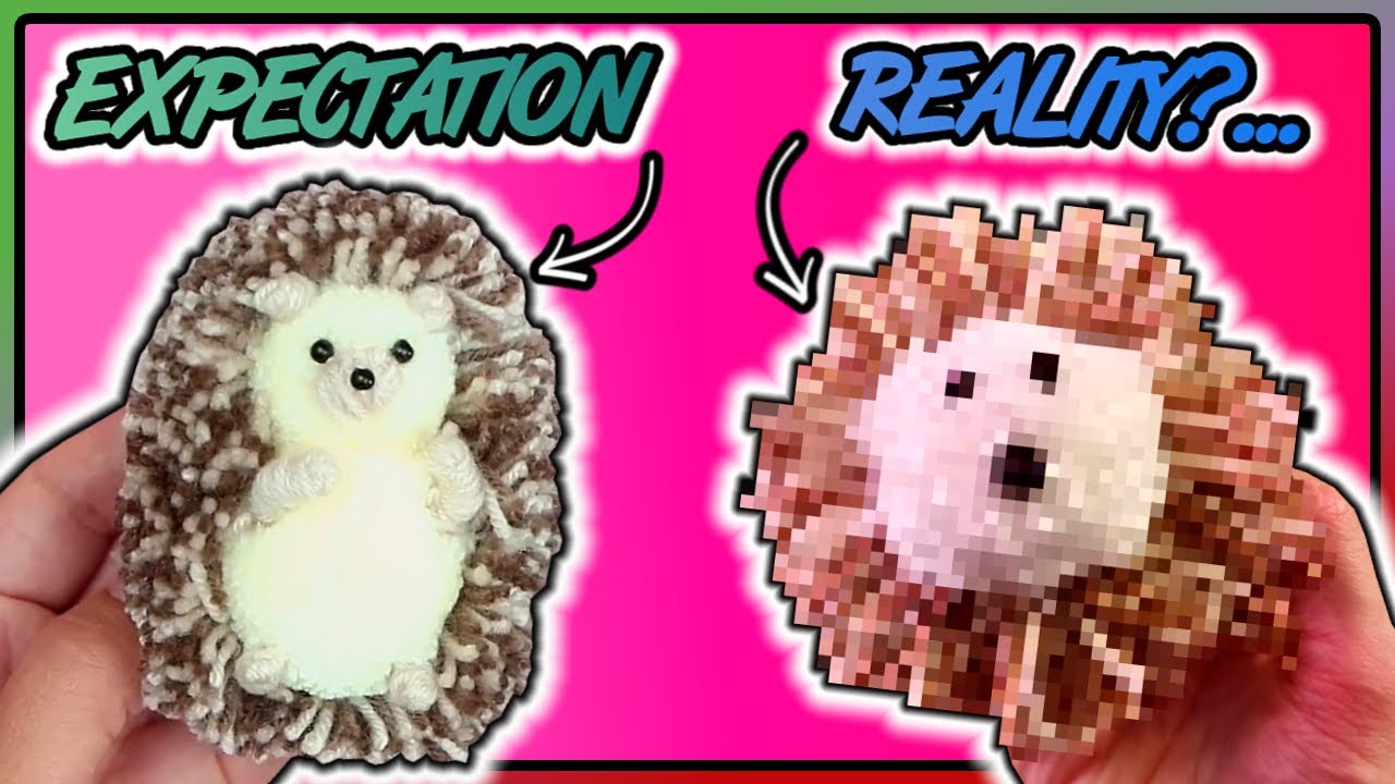 Lets *TRY* And Make A Cute Hedgehog Out Of Yarn (Pom Pom Crafts)