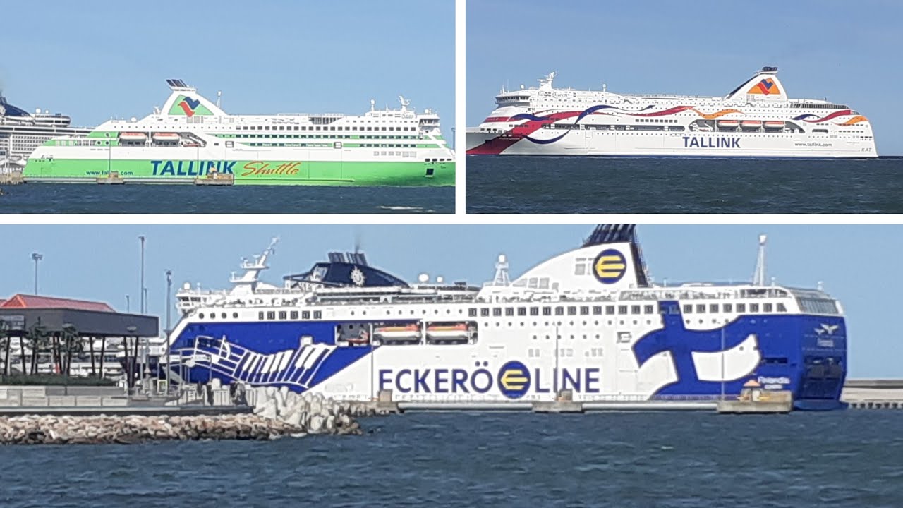 Tallink: M/S Star & M/S Baltic queen & Ecker&ouml; line: M/S Finlandia in Tallinn ( timelapse )