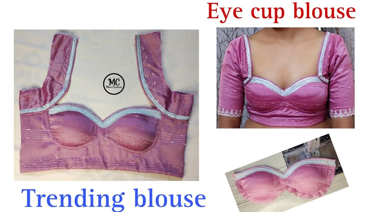 Eye cup blouse cutting and stitching || Eye cup blouse || Madhubala style design.