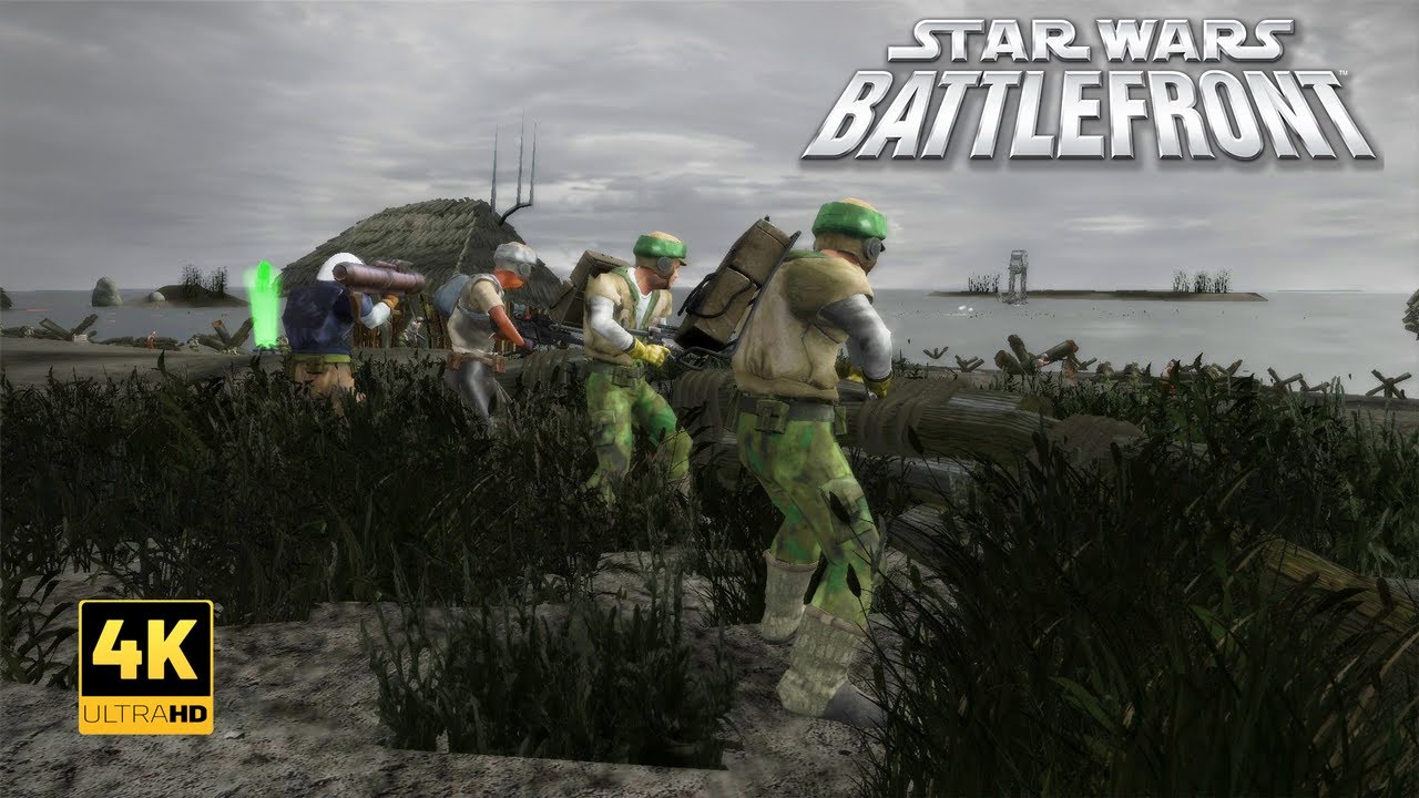 Rebels vs empire - Star Wars Battlefront (2004) kashyyyk beach invasion defense 160v160  - (4K HD)