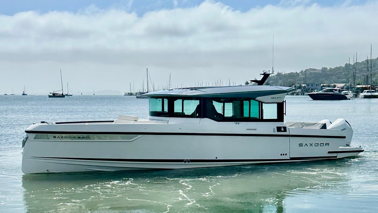 New In-Stock | 2025 Saxdor 320 GTC (rare white hull & motors) | Full Walk Thru w/Skyhook demo