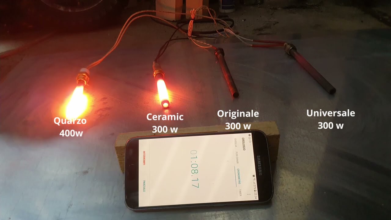 Test candelette (resistenze) per stufa pellet