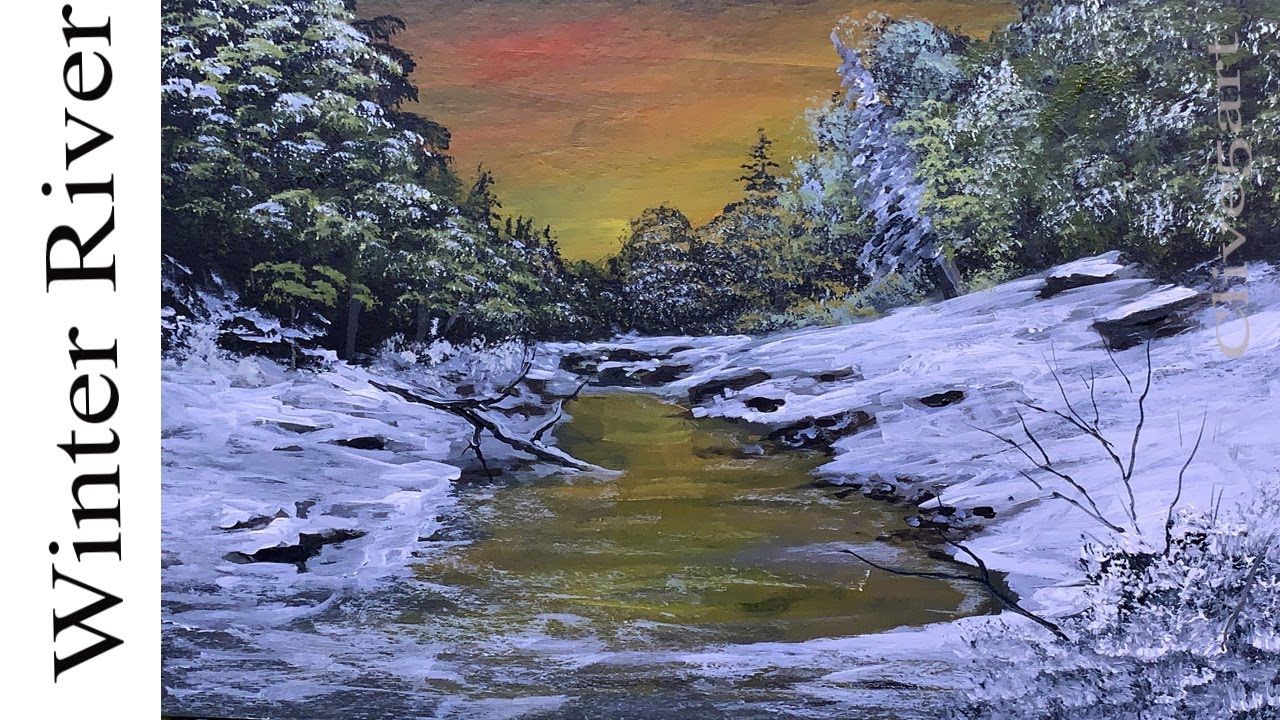 Painting a Winter Wonderland Landscape with Acrylics