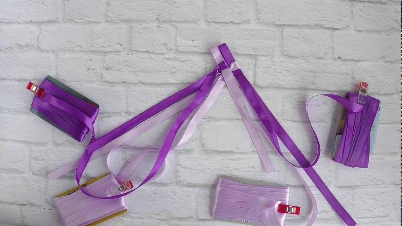 Как сделать двойную плетеную гирлянду из лент