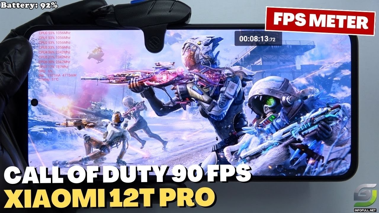 Xiaomi 12T Pro Test game Call of Duty Mobile New Update FPS Meter
