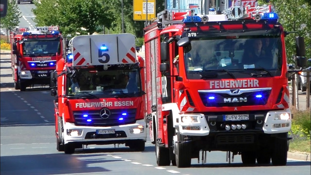 [MANV/Feuer Zug] Einsatzfahrten diverser Einsatzkräfte zu Großübung/Realeinsatz in Essen
