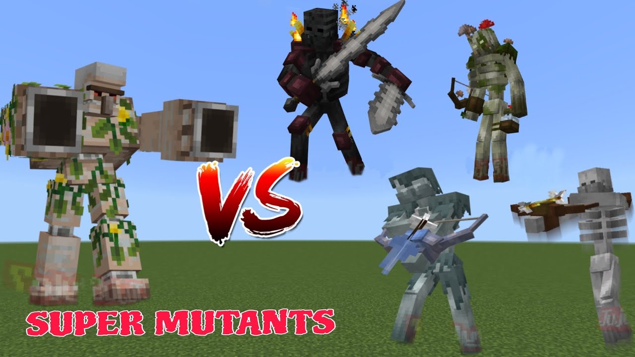 Mutant Super IronGolem VS all Mutant Skeletons battle in Minecraft #video