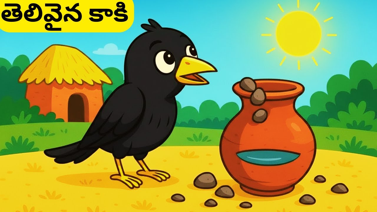 తెలివైన కాకి | నీతి కథ | clever Crow | Telugu Stories | Moral Story | Cartoon Stories
