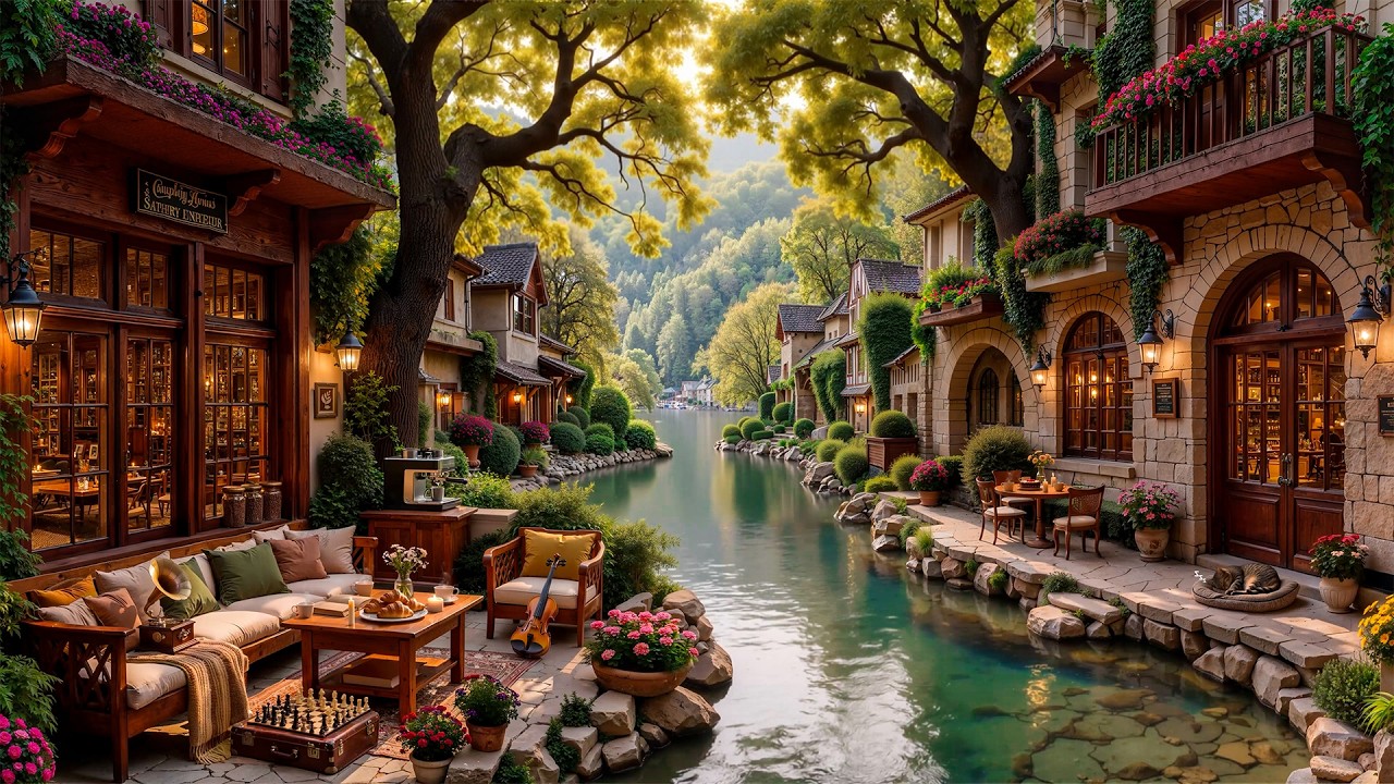 Calm Spring Morning Smooth Jazz 🌸 Coffee Shop Ambience | Relaxing Background Music