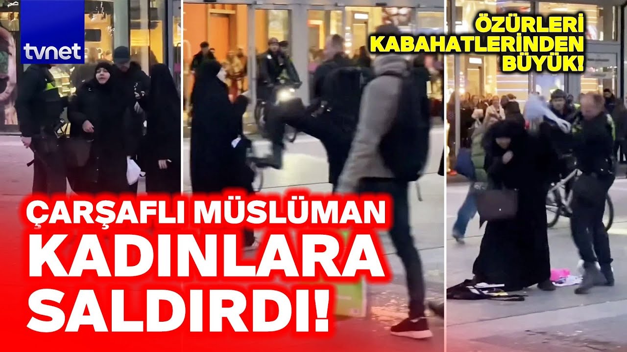 İslam düşmanlığı sokağa taştı: Tekme-tokat saldırı anları kameraya yansıdı!