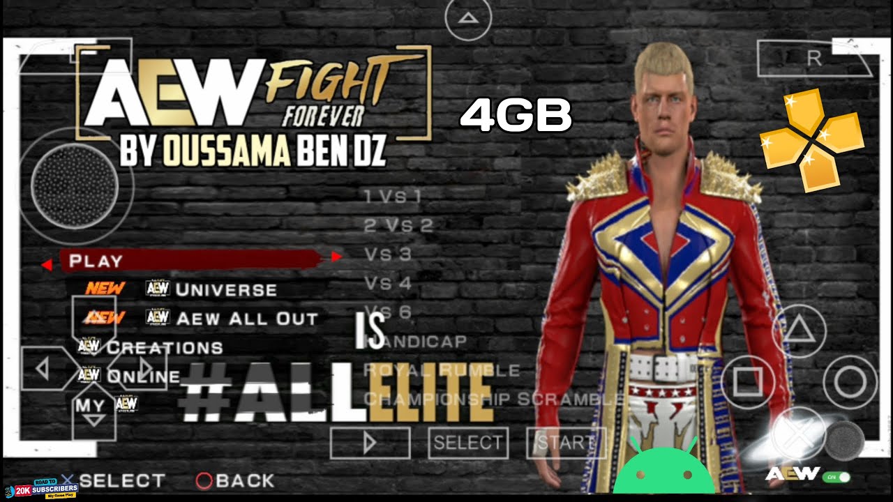 Игра AEW Fight Forever для PSP на эмуляторе PPSSPP для Android | Коди Роудс против CM Punk | Гейм...