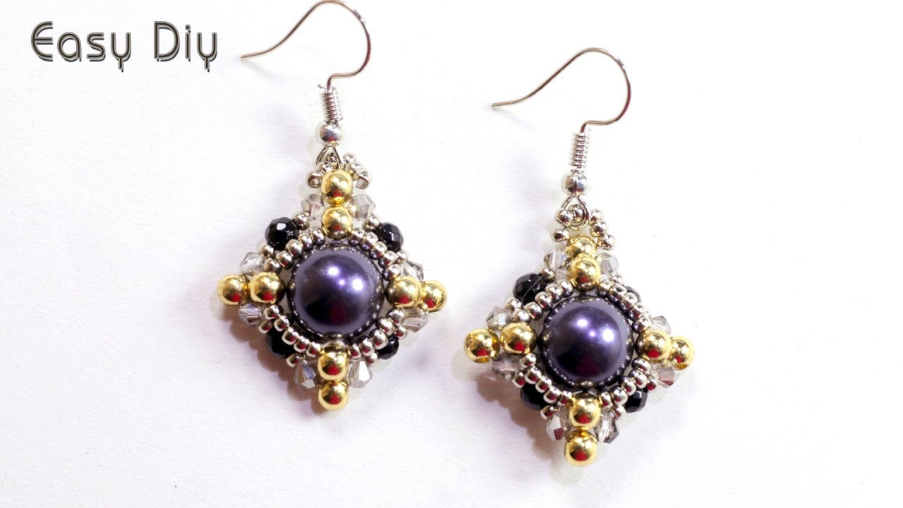 Easy diy beaded earrings for beginers - How to make beaded earrings - jewelry making earrings