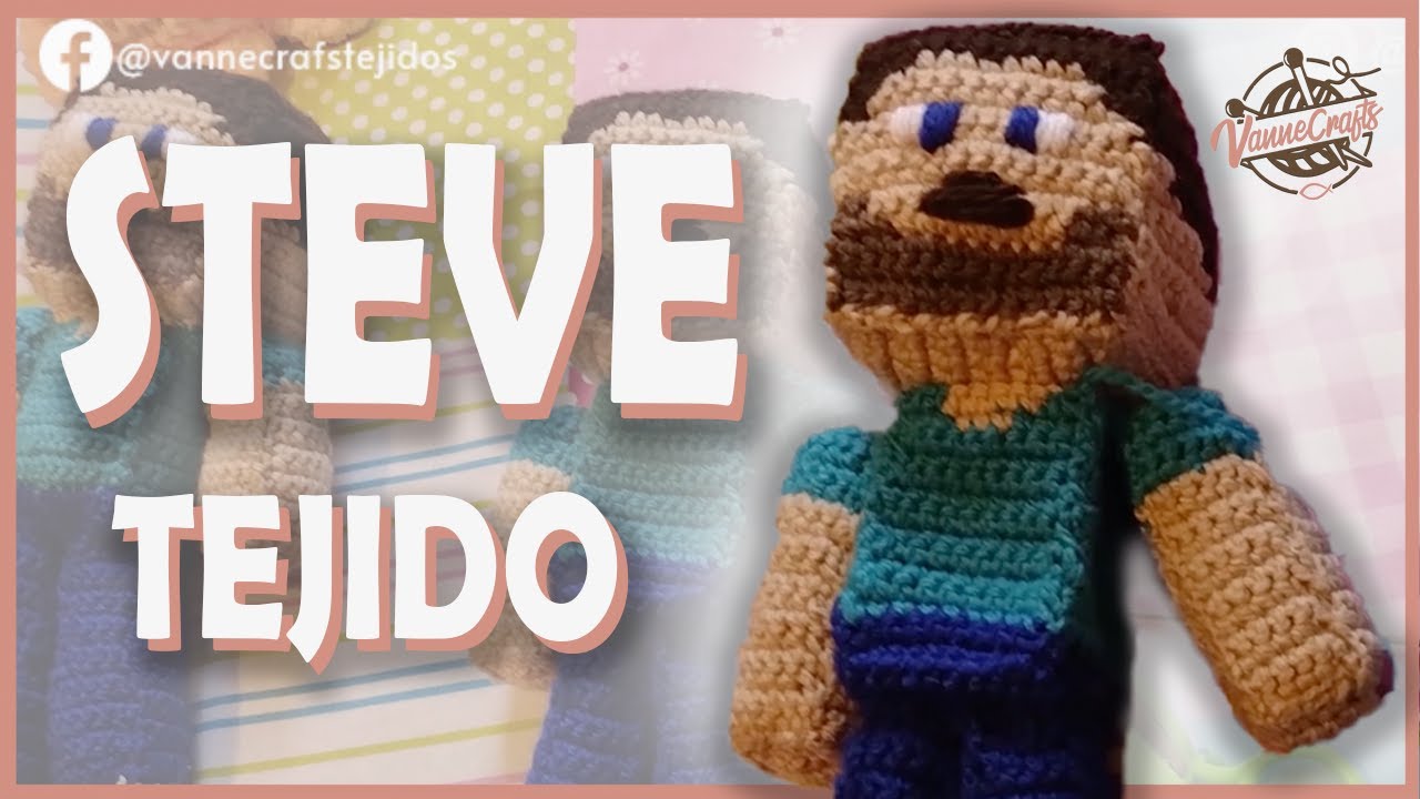 Steve amigurumi de MINECRAFT. 😎😎😎
