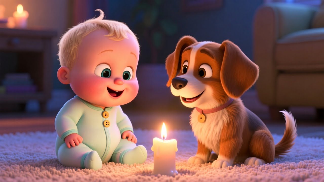 Candle Glow With Baby Pup 🕯️🐾 | Fun Song for Kids | Learn Animal Names for Children