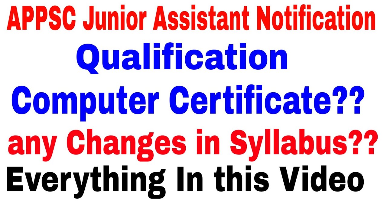 APPSC Junior Assistant Qualification Syllabus Age| GROUP-4 Everything In this Video