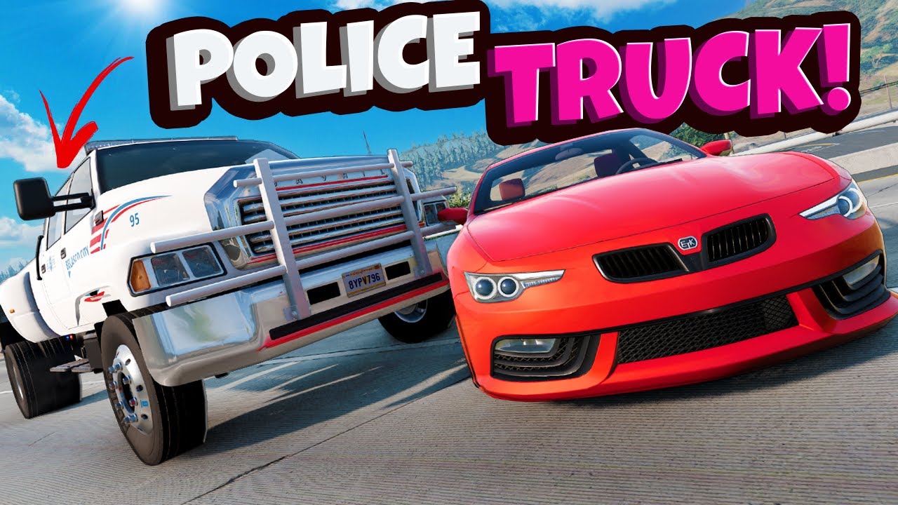 NEW Police Truck is Perfect for WRECKING Suspects in BeamNG Drive Mods!