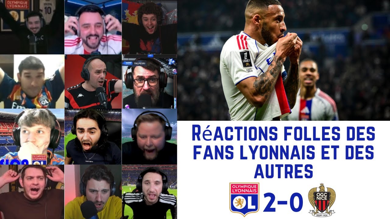 Réactions folles des fans lyonnais et des autres après LYON 2-0 NICE | Ligue 1 J22.