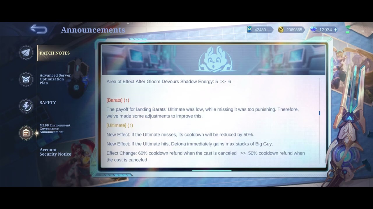 Zilong Estes Lylia Barats Hilda Freya Leo Buff & Kimmy Nerf - Patch Notes 2.1.36 Advance Server MLBB