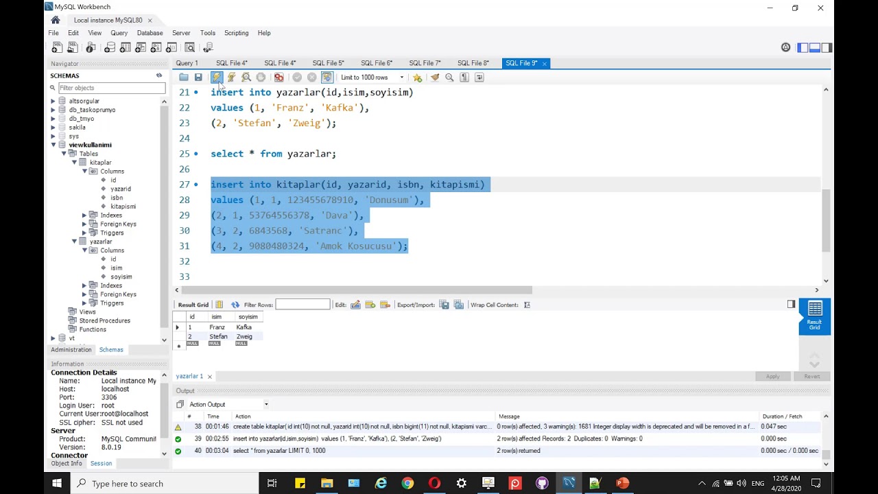 Veritabanı II - View Kullanımı