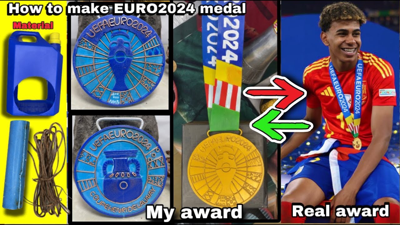 How to make EURO 2024 medal 🇩🇪🥇 Largest in the world #euro2024 #mrsanrb