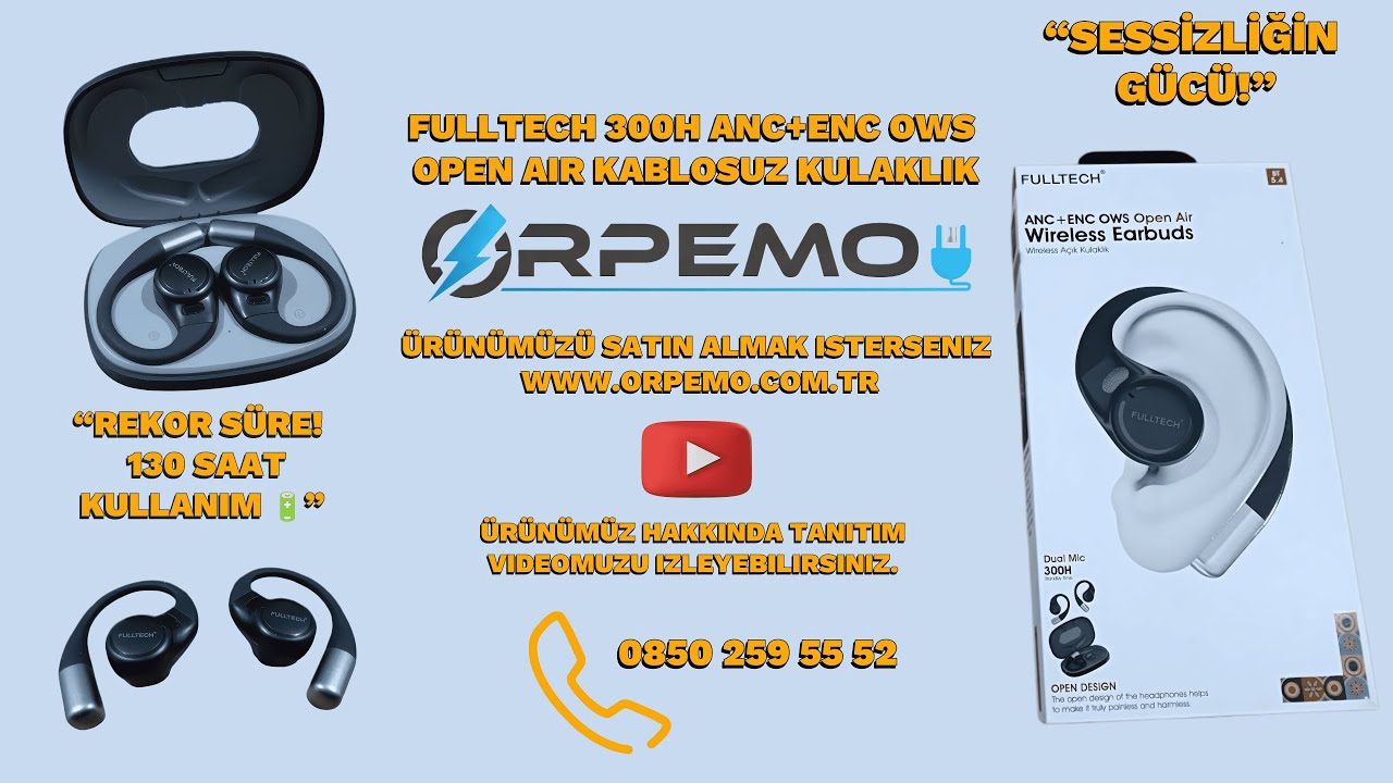 Fulltech 300H İncelemesi | 🎧 130 Saat Pil, ANC Gürültü Engelleme ve OWS Konforu Bir Arada!
