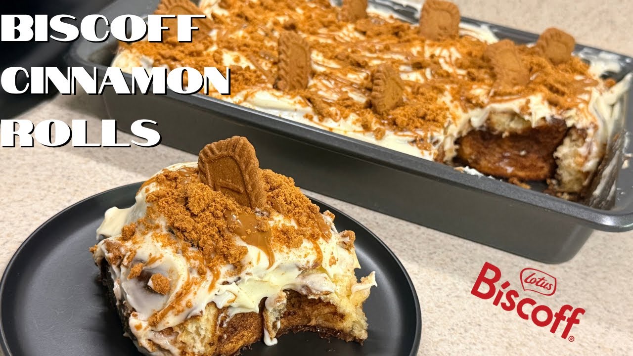 Biscoff Cinnamon Rolls with Cream Cheese Frosting | Cookie Butter 