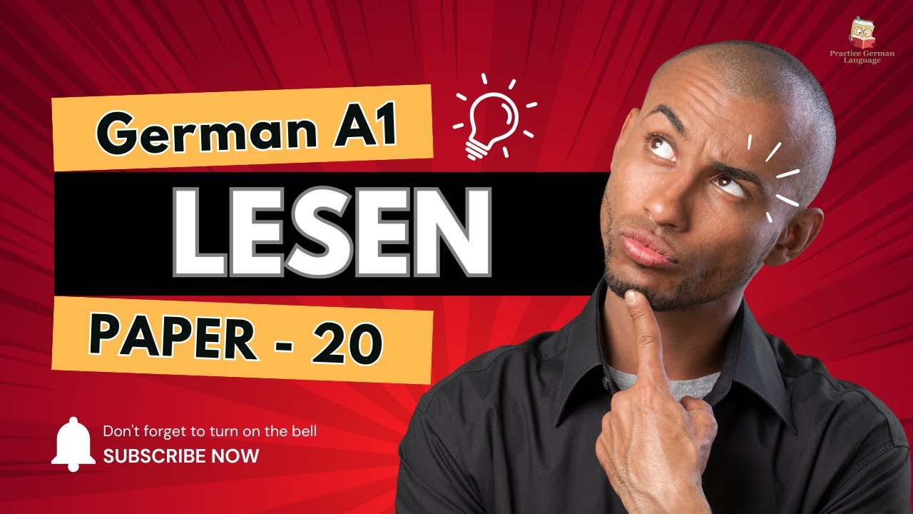 Goethe Zertifikat A1 Lesen Test Paper ll Video - 20 ll