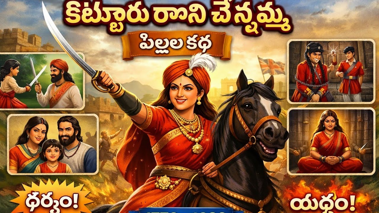 కిట్టూరు రాణి చెన్నమ్మ కథ #viral #trending #moralstories #cartoon #kidstelugustories 