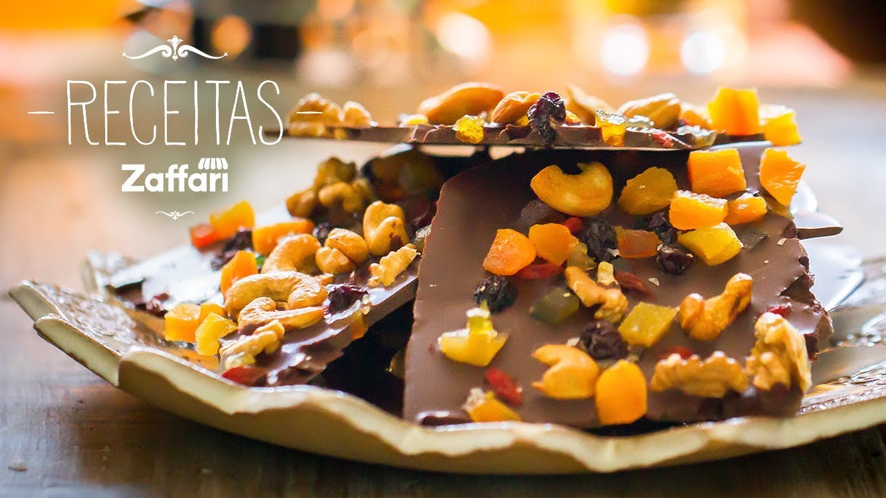 Lascas de Chocolate com Nuts e Frutas Secas - Receitas Zaffari