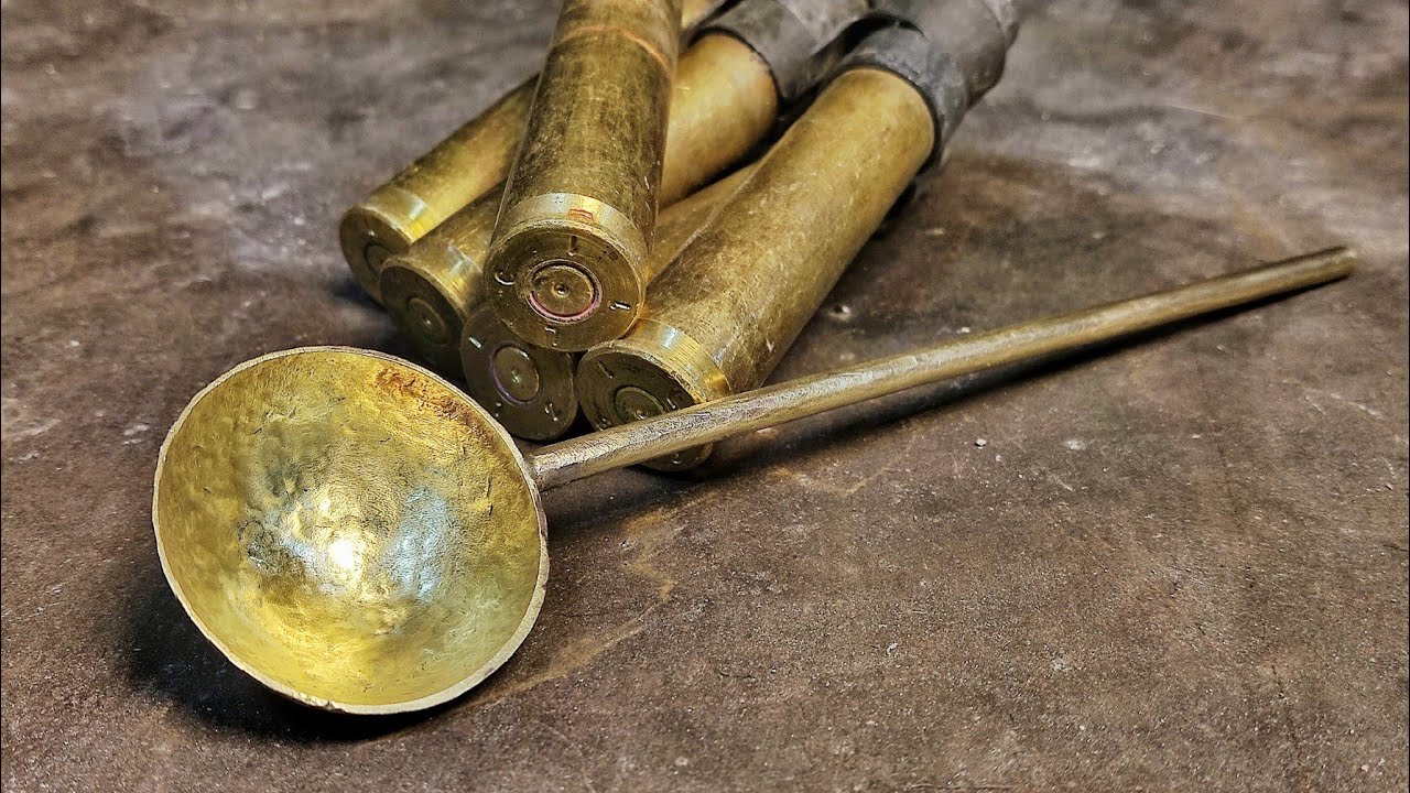 DIY Forging a Brass Spoon from a Cartridge Case. Idea from a Cartridge Case. Military Gift Souvenir